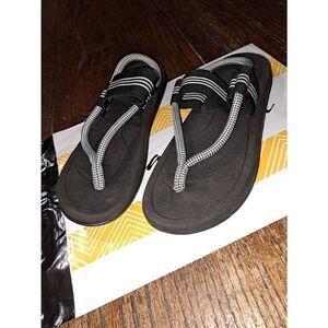 New Size 39 8 Louluen 663 Black Grey Rope Flip Flop Sandals NWOT